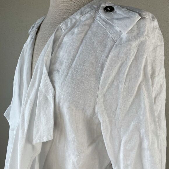 NWT Luciano Dante White Linen Jacket Top Size L - Picture 4 of 8